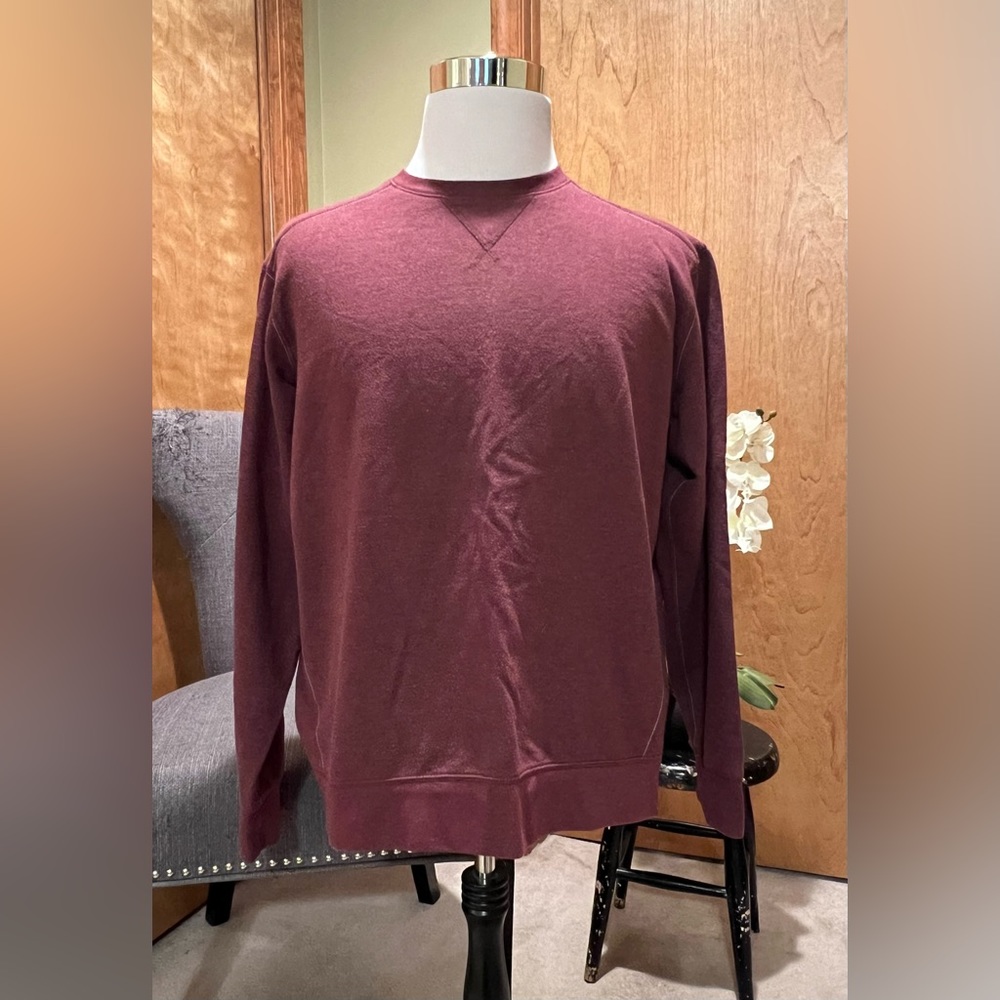 Eddie Bauer Men's Camp Fleece Crew Sweatshirt Size Large Color Burgundy